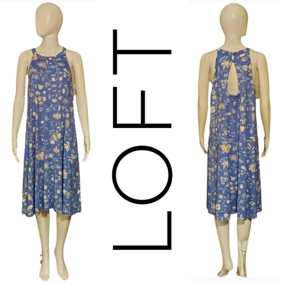 LOFT Dresses & Skirts - LOFT Plus Floral Print Sleeveless Swing Dress